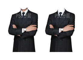 男人西装形象照衣服素材psd