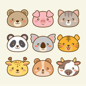 可爱小动物插画形象