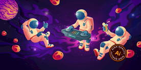 创意宇航员矢量插画