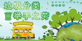 创意卡通垃圾分类环保公益海报