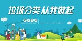 垃圾分类海报展板宣传背景