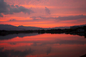 傍晚 晚霞 夕阳 日落 云彩 
