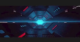 C4D模型宇宙船舱内部背景