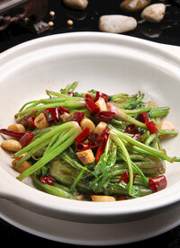 砂锅菠菜杆