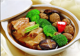 咸鸡贡丸煲