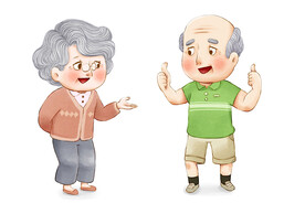人物插画 老年人