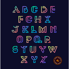 抽象字母艺术字体设计