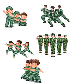 军训卡通人物