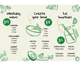 绿色手绘餐厅菜单