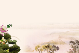 古风山水荷花背景