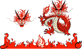 卡通神龙手绘插画