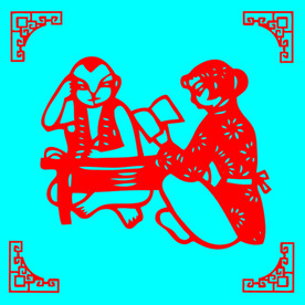 教子剪纸