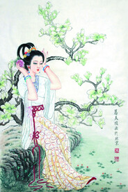 玉兰仕女图