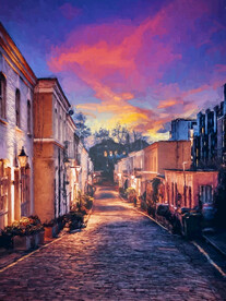 唯美风景油画背景图片素材