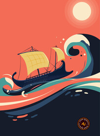 海浪波涛插画