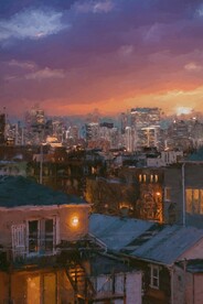 唯美风景油画背景图片素材
