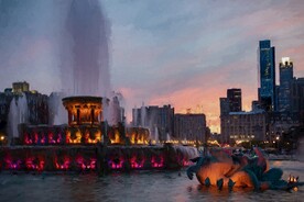 唯美风景油画背景图片