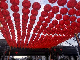 公园 红灯笼 节日 