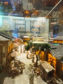 微观建筑模型古代热闹市井生活