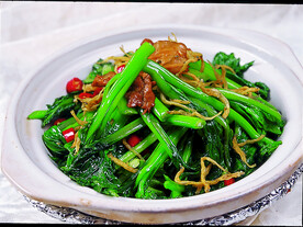 拍蒜生炒广东菜心