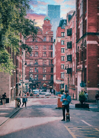  唯美风景油画背景图片