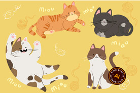 可爱猫咪插画