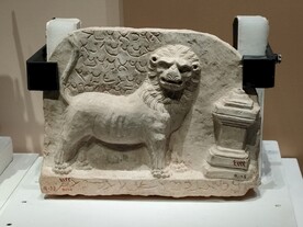 立狮石板浮雕叙利亚精品文物展