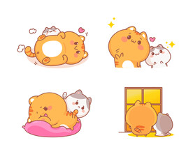 可爱卡通猫