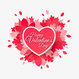 情人节枫叶红心 