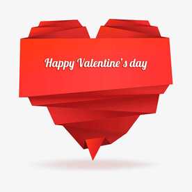 红色折叠桃心 