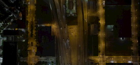 航拍鸟瞰城市道路夜景霓虹风光