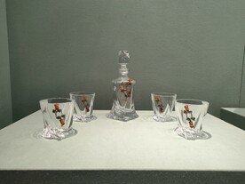 镶琥珀水晶玻璃酒具