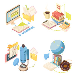 书本学习教育插画