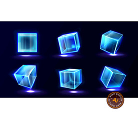 蓝色玻璃水晶方块
