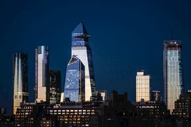 城市 纽约 鸟瞰 地平线 都市