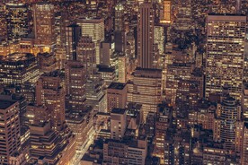 城市 纽约 鸟瞰 地平线 都市