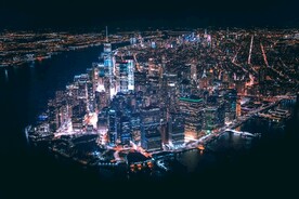 城市 纽约 鸟瞰 地平线 都市
