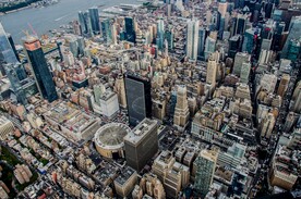 城市 纽约 鸟瞰 地平线 都市
