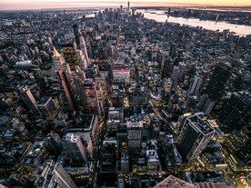 城市 纽约 鸟瞰 地平线 都市