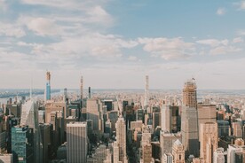 城市 纽约 鸟瞰 地平线 都市