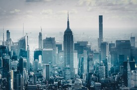 城市 纽约 鸟瞰 地平线 都市