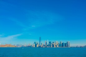 城市 纽约 鸟瞰 地平线 都市