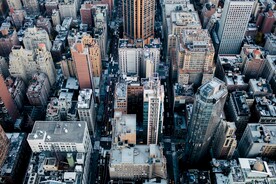 城市 纽约 鸟瞰 地平线 都市