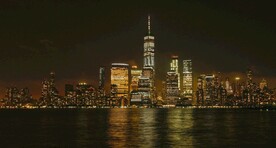 城市 纽约 鸟瞰 地平线 都市