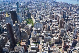 城市 纽约 鸟瞰 地平线 都市