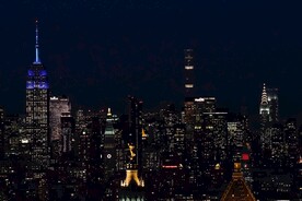 城市 纽约 鸟瞰 地平线 都市