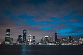 城市 纽约 鸟瞰 地平线 都市