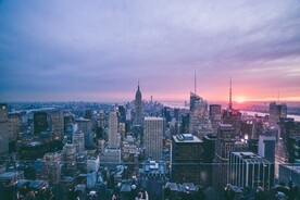 城市 纽约 鸟瞰 地平线 都市