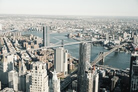 城市 纽约 鸟瞰 地平线 都市