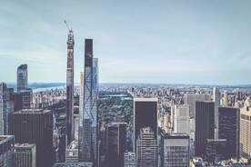 城市 纽约 鸟瞰 地平线 都市